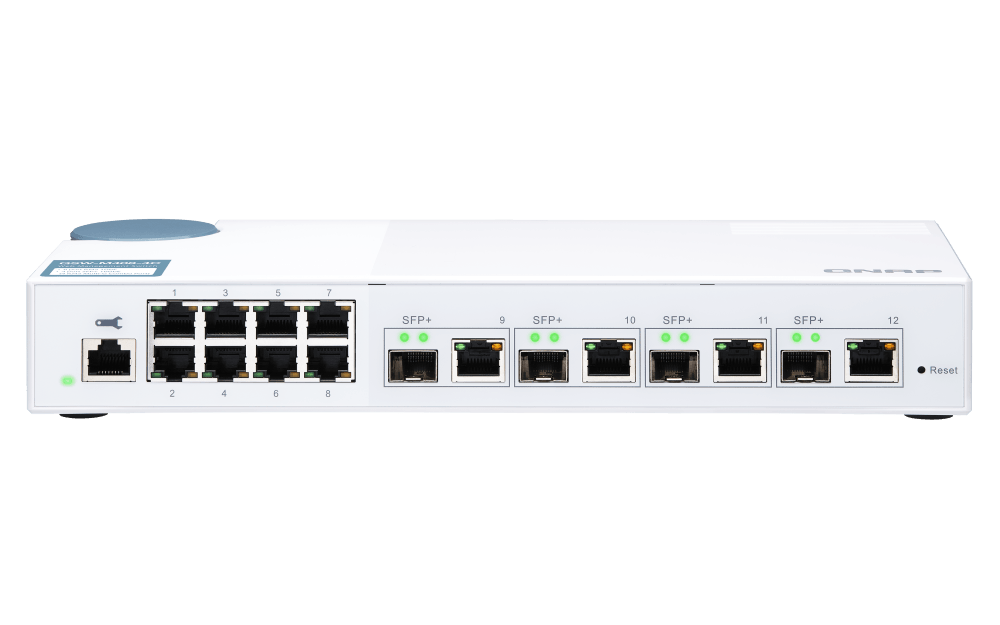 (NEW VENDOR) QNAP QSW-M408-4C 4 Ports 10GbE + 8 Ports 1GbE Layer 2 Managed Switch Switching Capacity: 96Gbps | Management Type: Web Managed - C2 Computer
