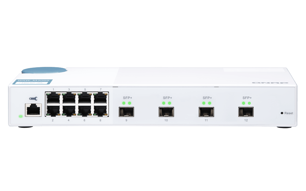 (NEW VENDOR) QNAP QSW-M408S 4 Ports 10GbE + 8 Ports 1GbE Layer 2 Managed Switch Switching Capacity: 96Gbps | Management Type: Web Managed - C2 Computer