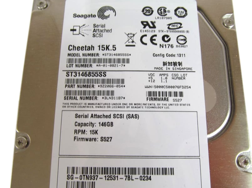 Seagate Cheetah 15K.5 ST3146855SS 146GB 15000RPM SAS 3Gb/s 3.5" HDD | USED Main image