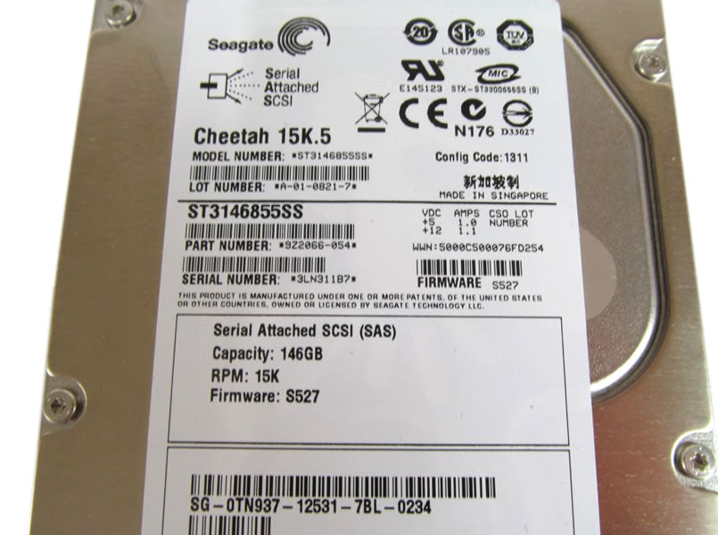 OEM | Seagate Cheetah 15K.5 ST3146855SS 146GB 15000RPM SAS 3Gb/s 3.5" 硬盘