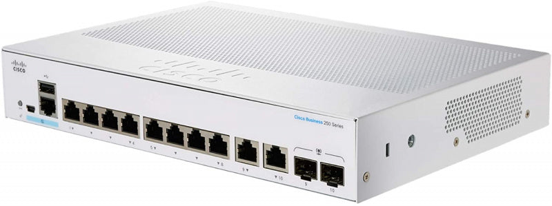 (NEW VENDOR) Cisco 8-GE Business 250 Series 2x1G SFP Smart Switch CBS250-8T-E-2G