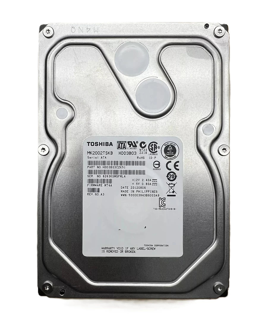 Refurbished | Toshiba MK2002TSKB 2TB 7.2k 64MB Cache SATA 3.0Gb/s 3.5inch HDD