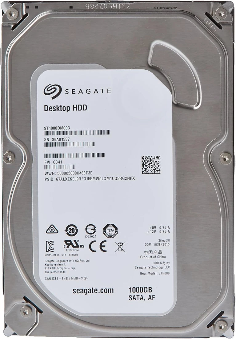 Seagate Barracuda ST1000DM003 1TB 7.2K SATA 6Gb/S 3.5 インチ HDD |使用済み