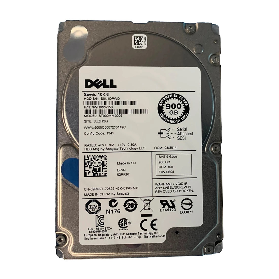 Seagate Savvio 10K.6 ST900MM0006 900 Go 10 000 tr/min SAS 6 Gb/S disque dur 2,5 pouces Dell OEM | UTILISÉ