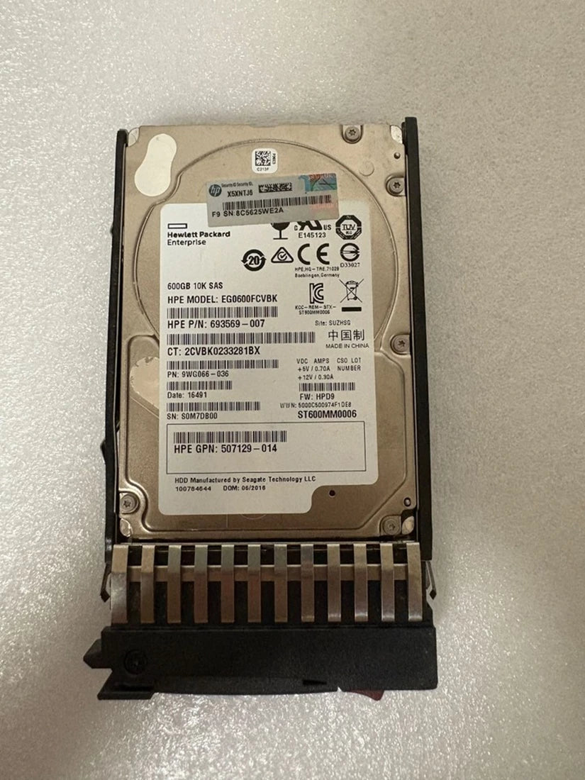 HP C8S58A Dual Port MSA 600GB 6G SAS 10k Sff Ent Hdd | USED