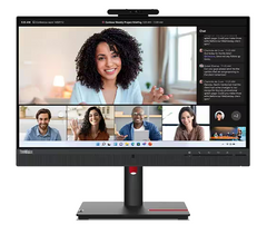 （<tc>全新行货</tc>) 联想 ThinkVision T24mv-30 23.8 英寸无边框 IPS 显示屏、1000:1、4-6 毫秒、1920 x 1080、250 尼特、99% sRGB、DP+HDMI+USB-C、倾斜/旋转/升降/枢转、以太网、USB 集线器、集成摄像头/麦克风/扬声器、TCO 9.0、ES、EPEAT Gold|PN：63D7UAR3WW