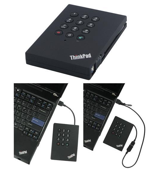 (New Vendor) ThinkPad USB 3.0 Portable Secure 500GB Hard Drive|PN:0A65619