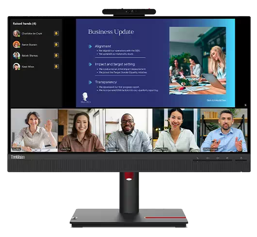 (New Vendor) Lenovo ThinkVision T24v-30, 23.8" IPS Display, 1000:1, 4-6ms, 1920x1080, 250 nits, 99% sRGB, VGA+DP+HDMI, 2*USB 3.2 Gen 1 Hub,Integrated camera (Full HD with IR+RGB), TCO Display 9.0, ES, EPEAT Gold|PN:63D8MAR3WW