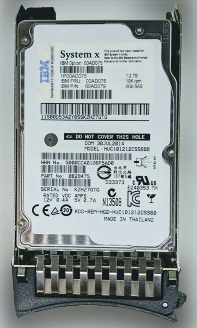 IBM 00AD076 Hard drive 1.2 TB SAS 6Gb/s | USED Main image
