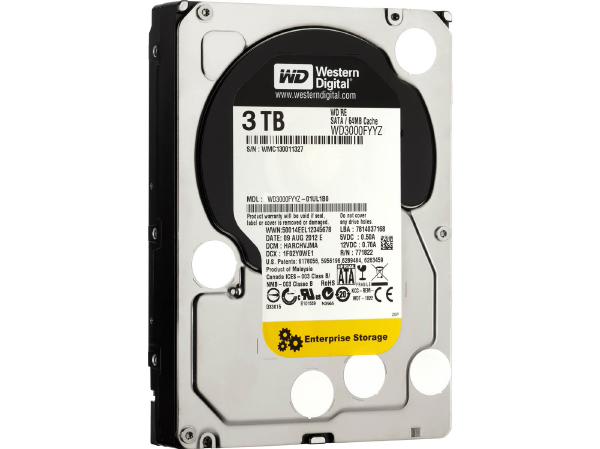 Refurbished | WD RE WD3000FYYZ 3TB 7200RPM SATA 6Gbps 64MB Cache 3.5inch Ref HDD 메인 이미지