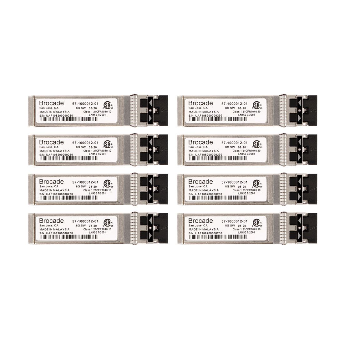 HPE E7Y42A Brocade 8 件裝 8Gb FC LR SFP+ Xver |用過的