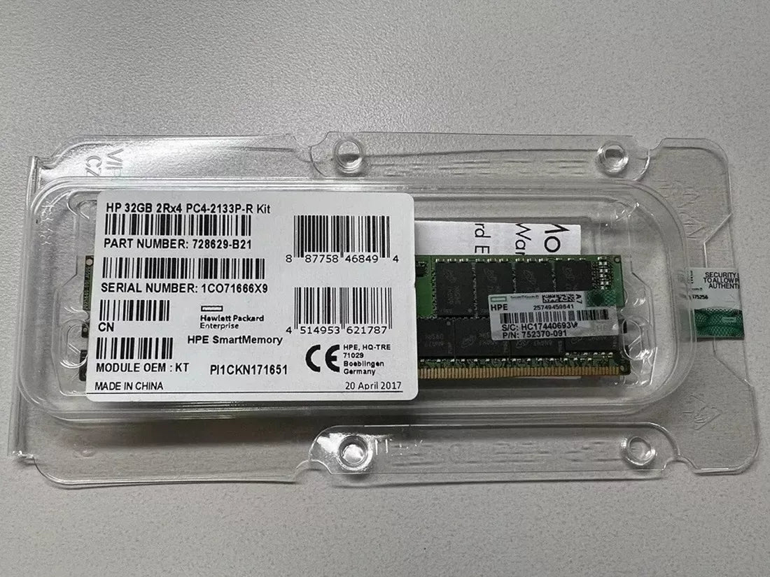 HPE 728629-B21 32GB PC4-17000R DDR4-2133MHz 2Rx4 Memory New | NEW SEALED SPARE