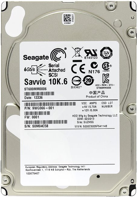 Seagate Savvio ST600MM0006 600GB 10K RPM SAS 6Gbps 2.5 インチ HDD 新品 Dell OEM |使用済み