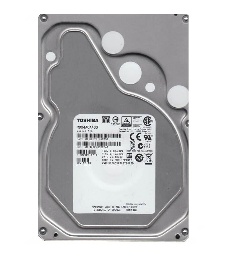 Refurbished | Toshiba MD04ACA400 4TB 7.2K SATA-6Gbps 64MB Buffer 3.5Inch hard drive 메인 이미지