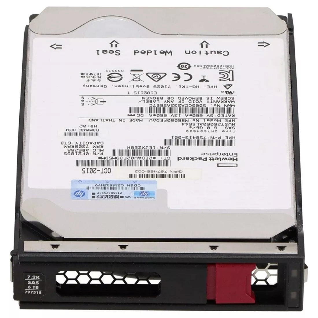 HP 797518-001 中线 6TB 6G Sas 7.2k 3.5 英寸硬盘 |用过的 主图