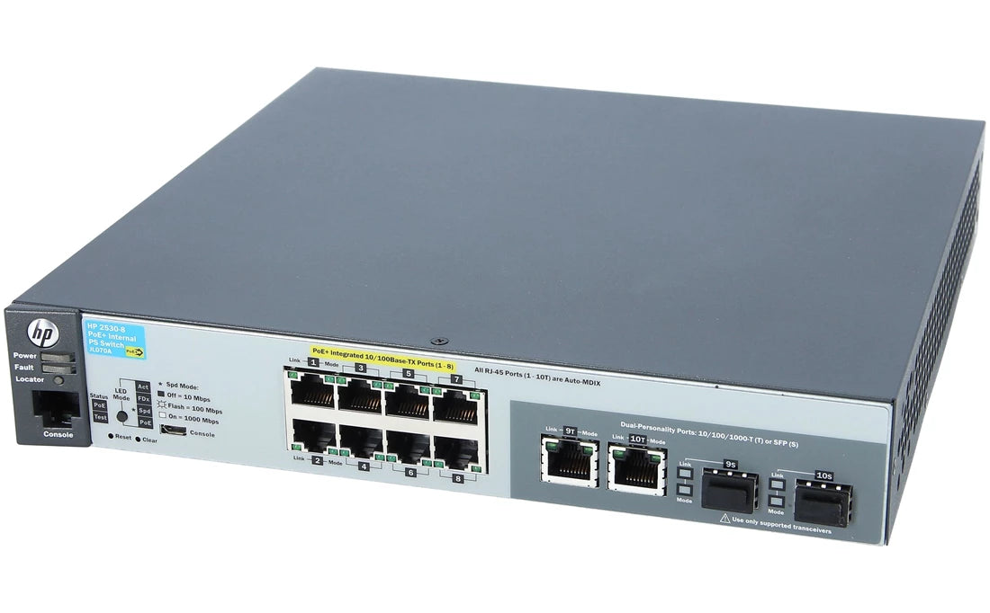 HPE JL070-61001 Aruba 2530-8-PoE+ Eth Internal Ps Switch | USED