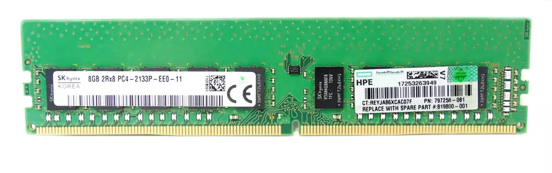 Bộ nhớ UDIMM HPE 819800-001 16GB PC4-17000 DDR4-2133 MHz 2Rx8 ECC | ĐÃ SỬ DỤNG