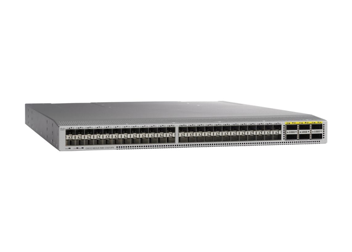 Cisco N9K-C9372PX-E Nexus 9300，配备 48 个 10G SFP+ 端口和 6 个 40G QSFP+ 端口 | 二手