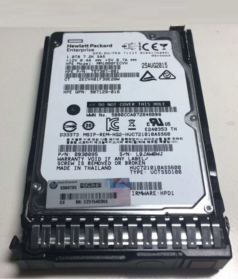 HPE 757387-001 Midline Hard drive 1 TB SAS 6Gb/s | USED