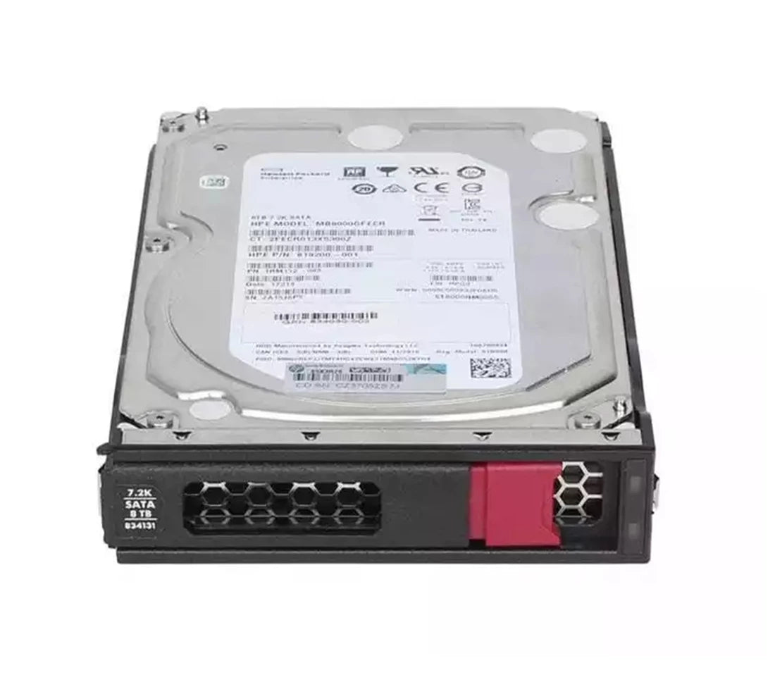 HPE 834131-001 中線 8Tb 7.2k SATA 6g Lff 512e 硬碟 |使用過的
