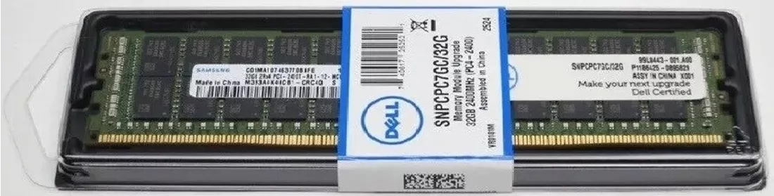 戴尔 CPC7G 32GB PC4-19200 DDR4-2400MT/s 2Rx4 ECC 内存三星 OEM 全新 |全新
