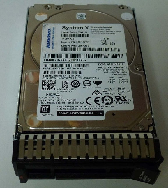 IBM 00NA262 1.2 TB Hard drive - 2.5" Internal - SAS 12Gb/s | USED