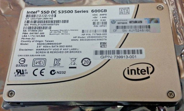Intel SSDSC2BB600G4P 600gb SATA 6Gbps 2.5inch MLC Solid State Drive | USED Main image