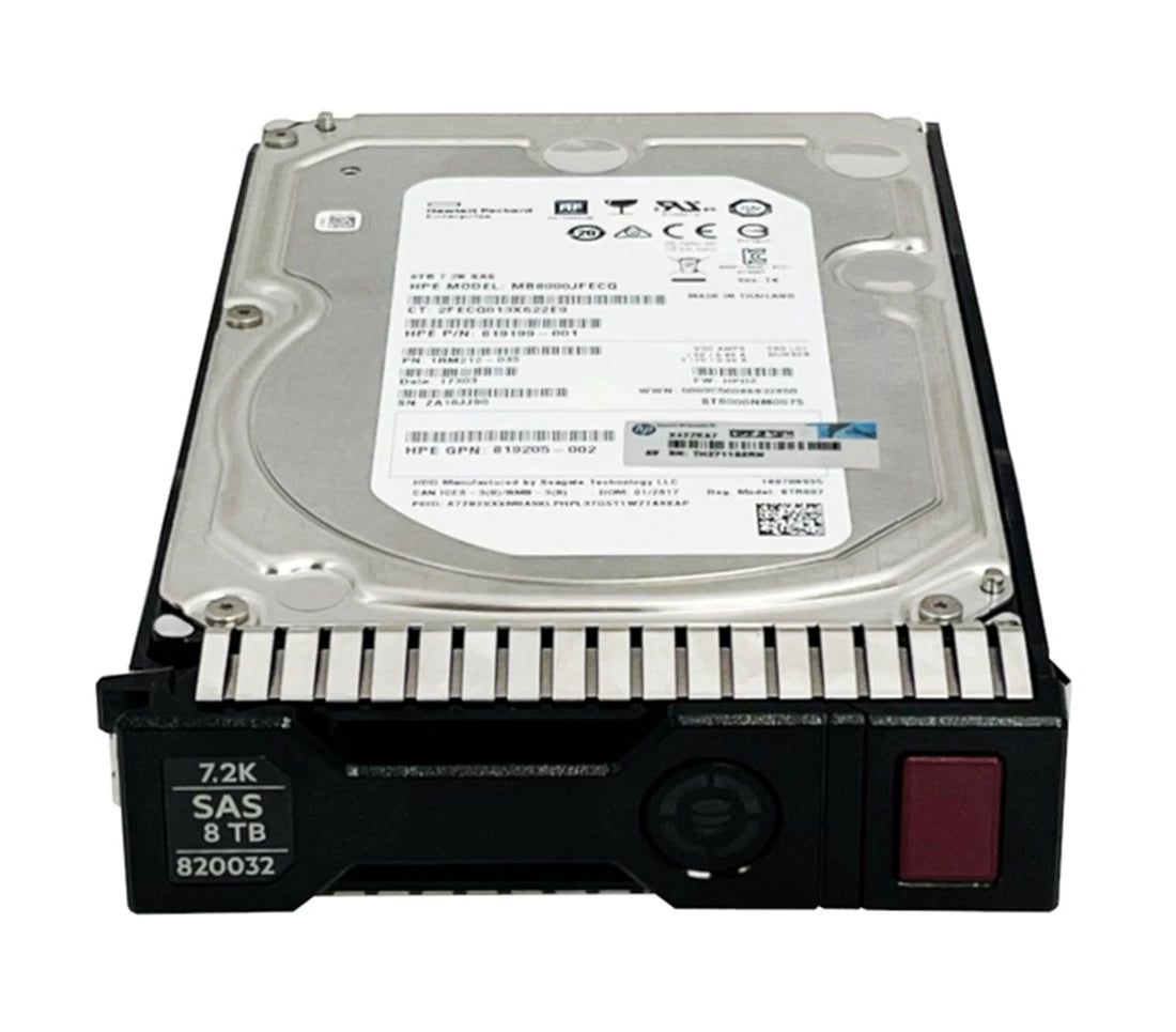 HPE 819201-B21 Midline 512e 8TB 7.2k 12g SAS Lff Sc Hdd | ĐÃ SỬ DỤNG