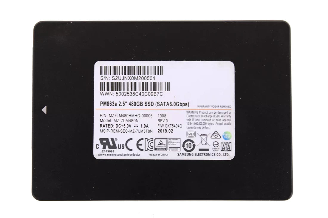 翻新|三星MZ-7LM480NE PM863A 480GB SATA 6GBPS 2.5英寸SSD 主圖