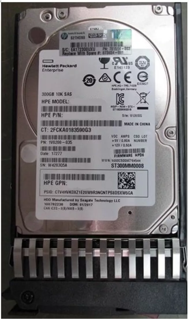 HPE 873008-B21 企业级硬盘 300 GB SAS 12Gb/秒 |用过的