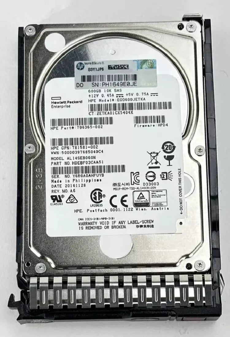 HPE EG0600JETKA Enterprise Hard drive 600 GB SAS 12Gb/s | USED