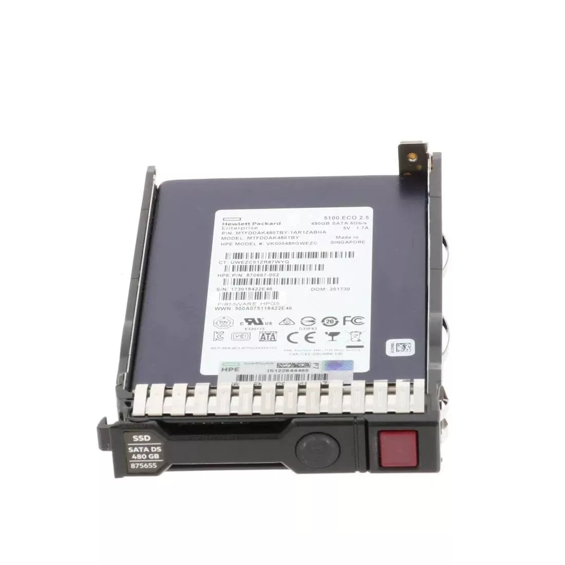HPE 875655-001 Read Intensive SSD 480 GB SATA 6Gb/s | USED Main image