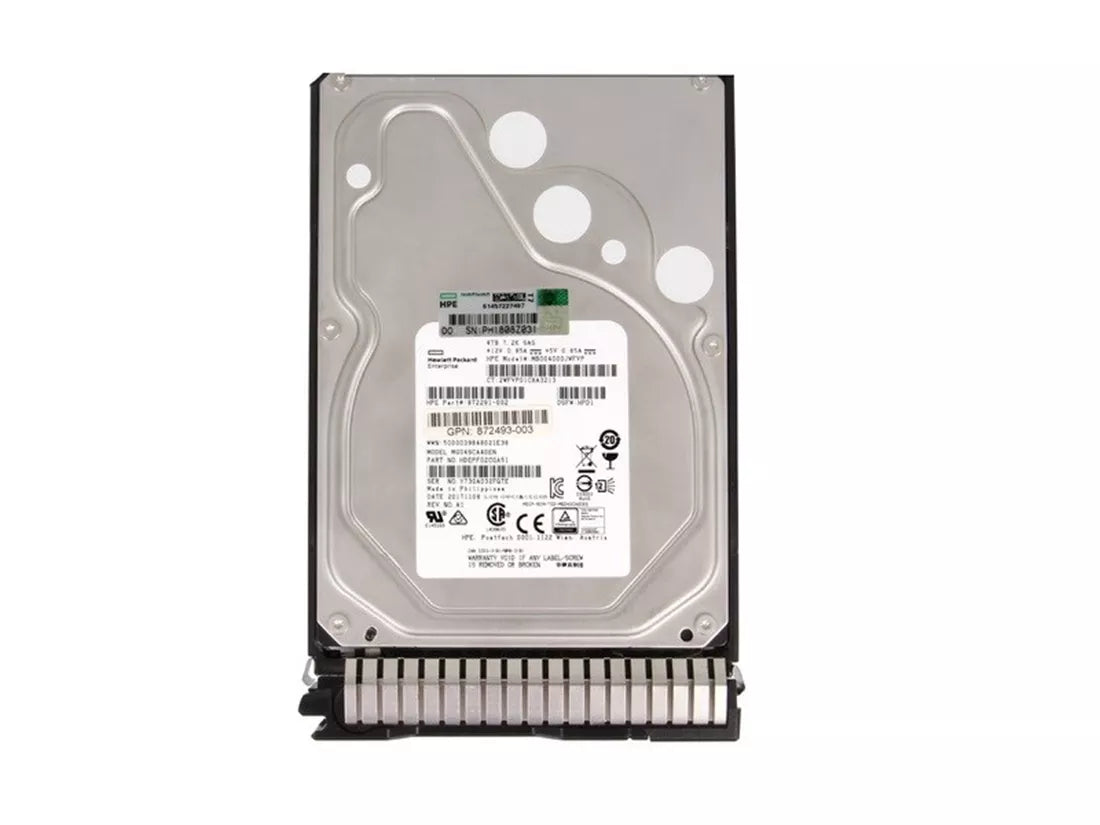 HPE 872291-002 4TB SAS 12G 7.2k DS Lff 中線硬碟 F/S |使用過的