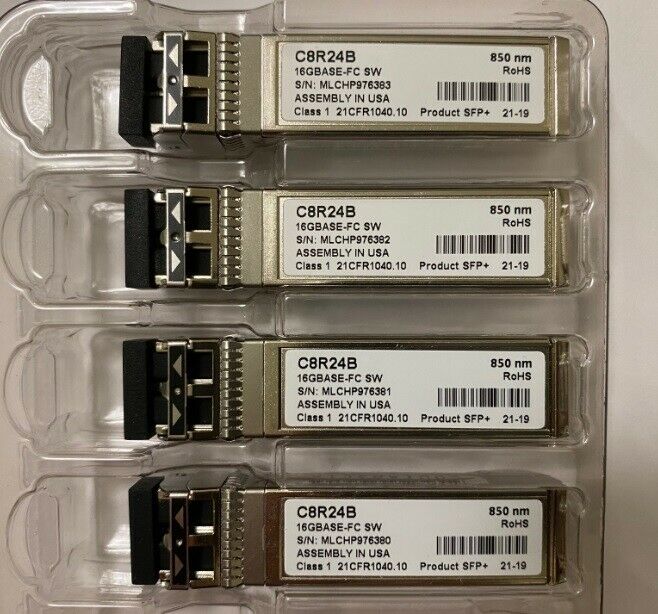 HPE C8R24B MSA 16Gb Short Wave Fibre Channel SFP+ 4-pack Transceiver Used Hình ảnh chính