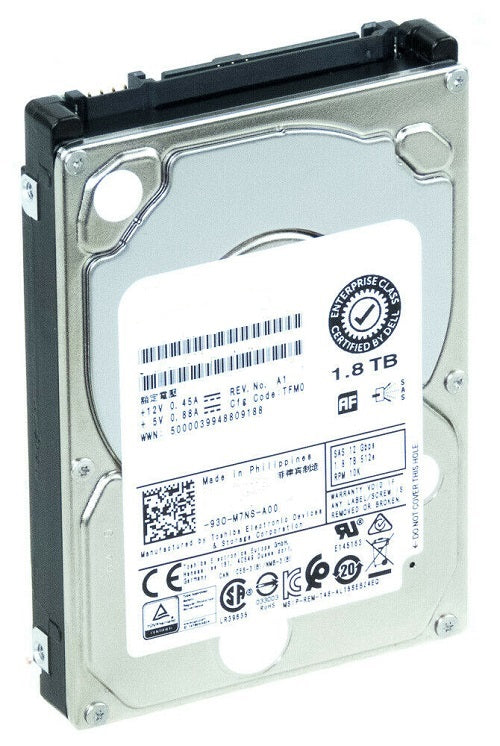 東芝 AL14SEB18EQY 1.8TB 10K SAS 12Gb/s 2.5 吋企業級硬碟 戴爾 OEM |用過的