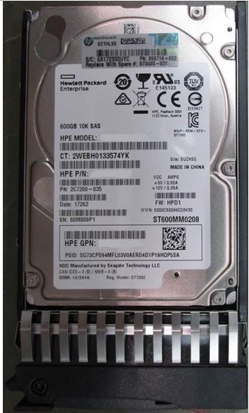 HPE EG000600JWFUR Digitally Signed 512n 600GB 10k SAS 12g Sff Sc Hdd | USED Main image