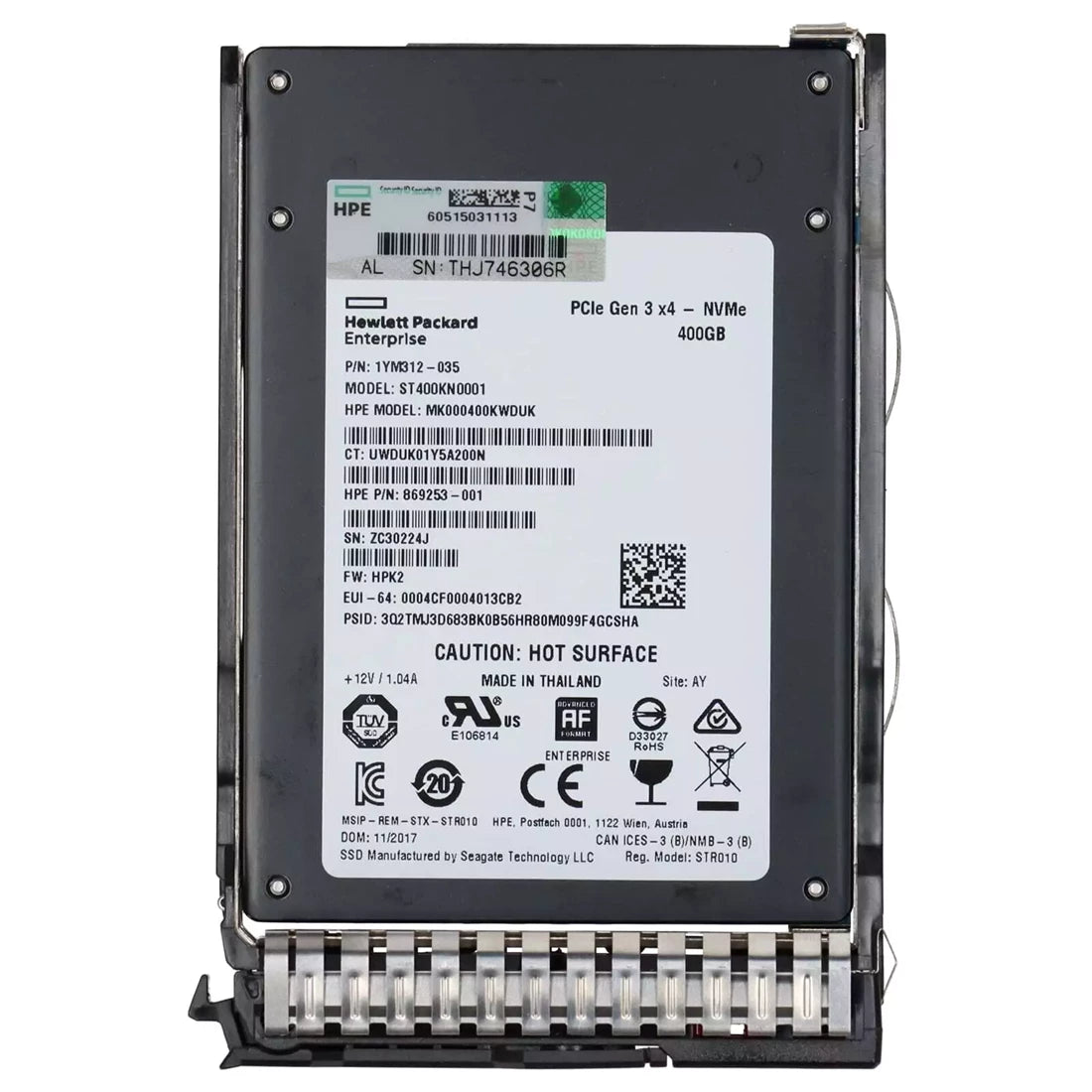 HPE MK000400KWDUK Mixed Use SSD 400 GB PCIe 3.0 x4 (NVMe) | USED Main image
