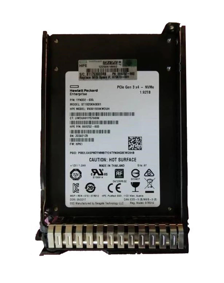 HPE VK001920KWDUH Read Intensive SSD 1.92 TB PCIe x4 (NVMe) | USED