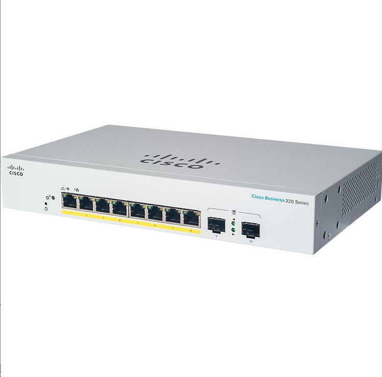 （<tc>全新行货</tc>) Cisco CBS220 8 端口千兆位 (PoE+ 130W) + 2 端口千兆位 SFP 上行链路智能交换机 CBS220-8FP-E-2G-UK 主图