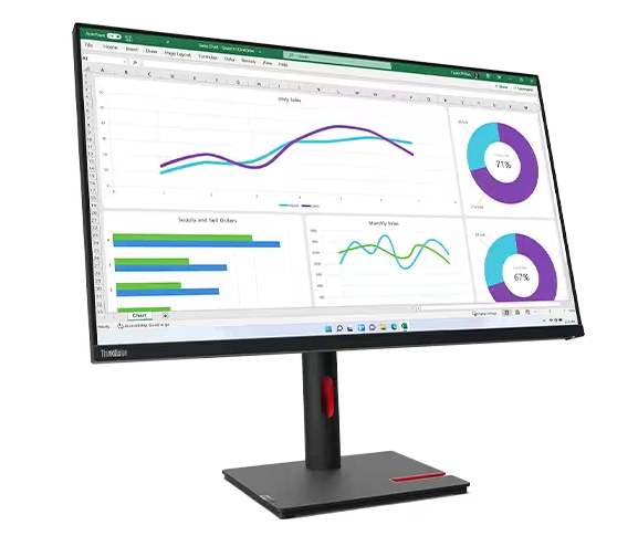 (<tc>MỚI</tc> ) Lenovo ThinkVision T32h-30, Màn hình IPS không viền 31,5 inch, 1000:1, 4-6ms, 2560x1440, 350nits, 99%sRGB, HDMI+DP+USB-C, Nghiêng/Xoay/Nâng/Trục, USB Hub, Ethernet, Màn hình TCO 9.0, ES, EPEAT Gold|PN:63D3GAR1WW Hình ảnh phụ