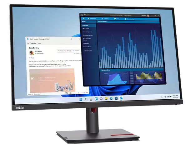 (New Vendor) Lenovo ThinkVision T27p-30 27" Borderless IPS Display, 1000:1, 4-6ms, 3840x2160, 350nits, 99% sRGB, USB-C+HDMI+DP, Tilt /Swivel / Lift / Pivot, USB Hub, Ethernet, TCO 9.0, ES, EPEAT Gold|PN:63A9GAR1WW Hình ảnh phụ