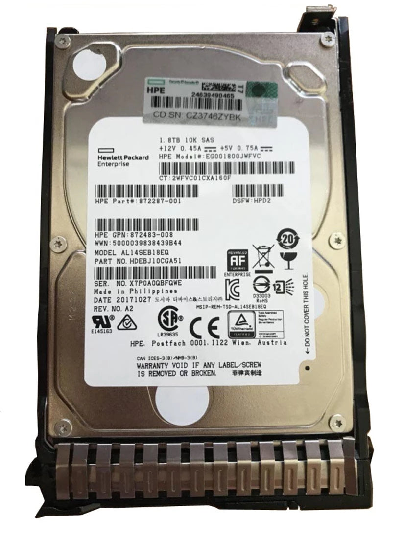 HPE 872287-001 Festplatte 1,8 TB SAS 12 Gb/s Neu F/s | GEBRAUCHT
