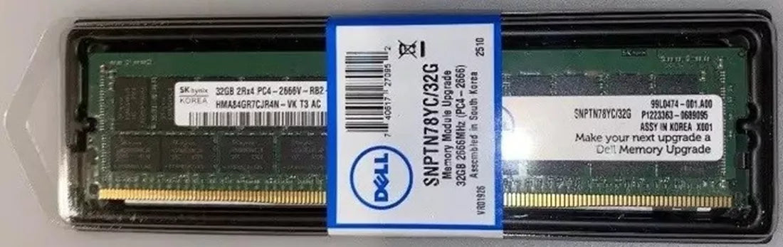 델 A9810563 32GB PC4-21300 DDR4-2666MHz 2Rx4 ECC 메모리 새상품 | 아주 새로운
