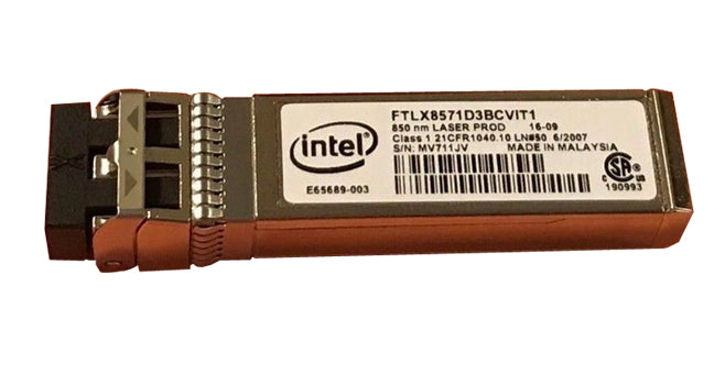 英特爾 105-000-669-00 SFP+ 收發器模組 1000BASE-SX、10GBASE-SR 插件模組參考 |用過的 主圖