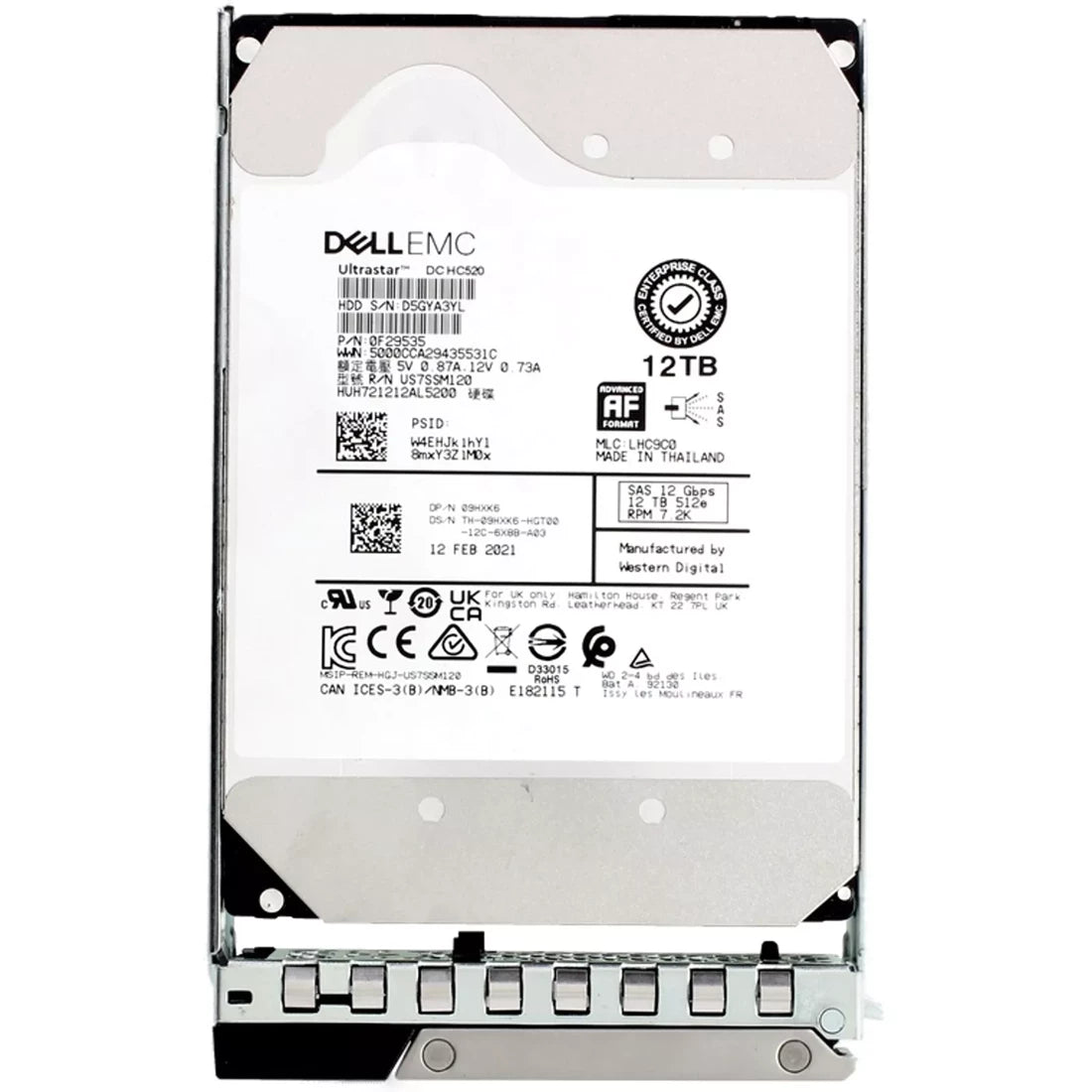 Dell 9HXK6 12TB 7.2k NL SAS 12Gbps 512e 256MB 3.5inch 14G Hot Plug Hdd | USED