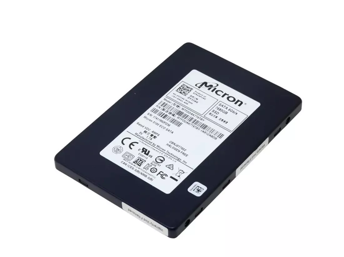美光 5100 ECO MTFDDAK7T6TBY-1AR1ZABDB SSD 7.68 TB SATA 6Gb/s 戴爾 OEM |用過的