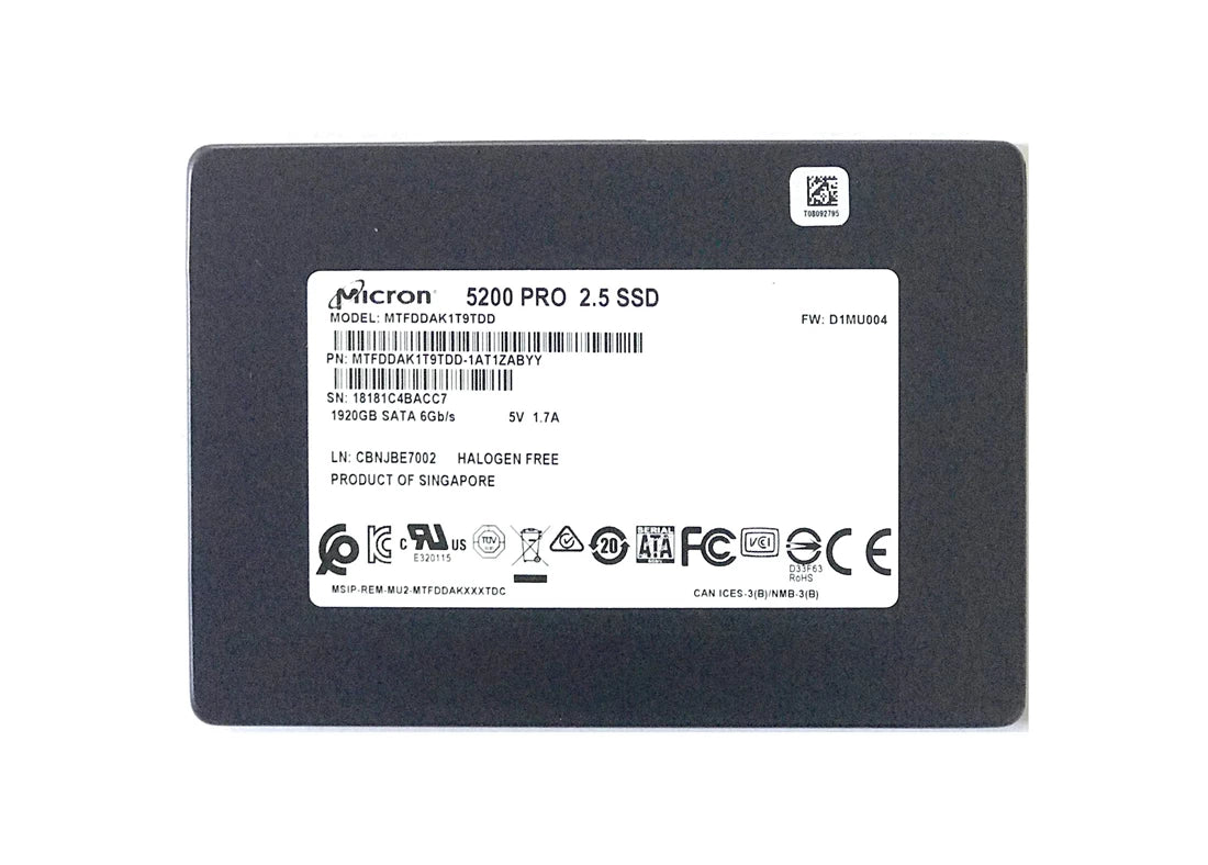 Refurbished | Micron 5200 PRO MTFDDAK1T9TDD-1AT1ZABYY SSD 1.92 TB SATA 6Gb/s Refurbished Main image