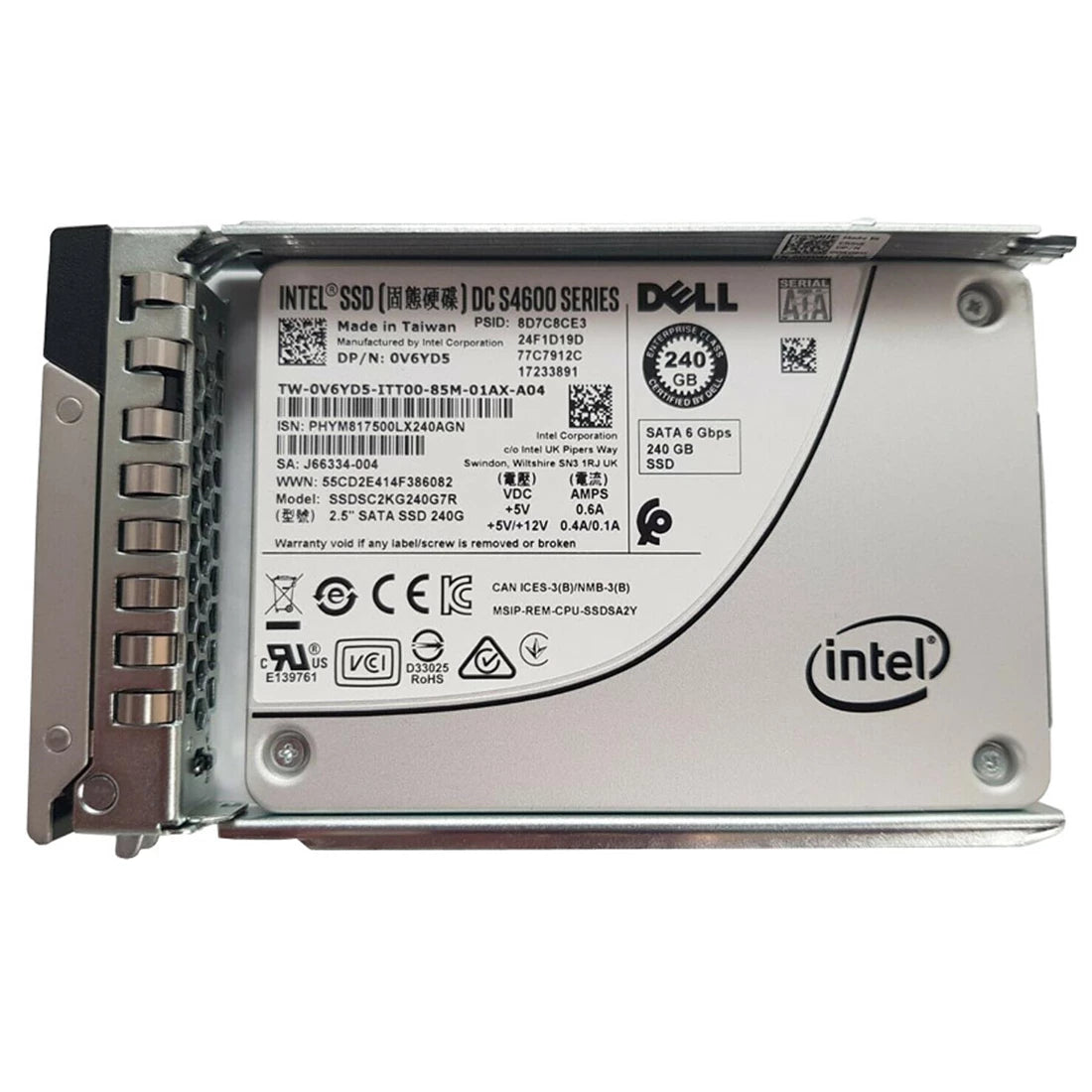 Dell V6YD5 240GB SATA-6Gbps Mixed-Use TLC 2.5" SSD | USED