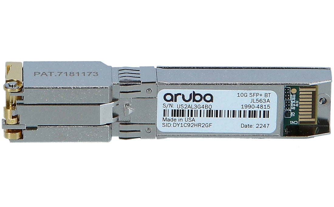 HPE Aruba JL563-61001 10Gbase-T SFP+ RJ45 30m Cat6A トランシーバー 新品 |使用済み メイン画像