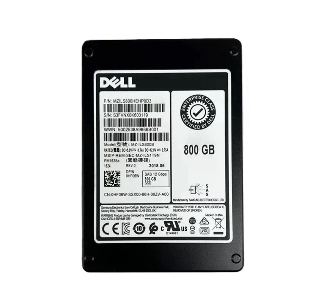 Samsung PM1635a MZ-ILS800B SSD für gemischte Verwendung 800 GB SAS 12 Gbit/s DELL OEM | GEBRAUCHT Hauptbild